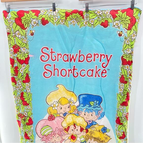 Vintage 80’s Strawberry Shortcake and Friends Colotful Characters Sleeping Bag - Picture 9 of 14